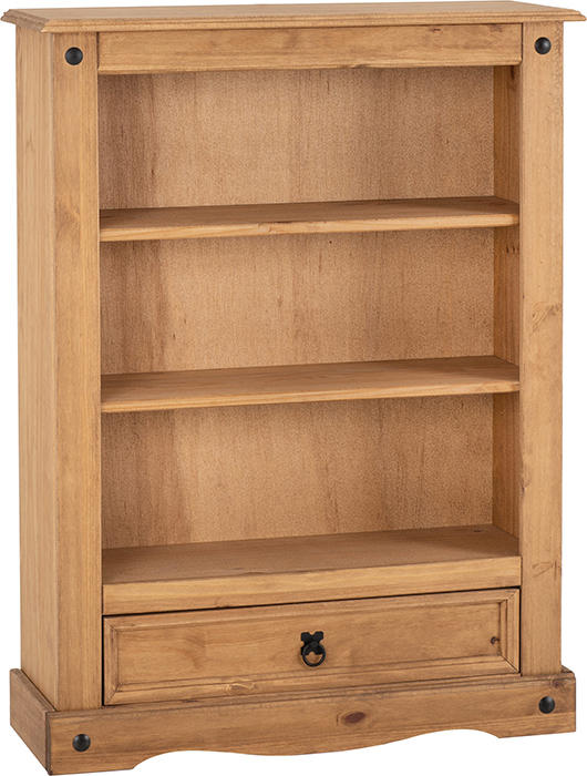 Corona One Drawer Pine Bookcase